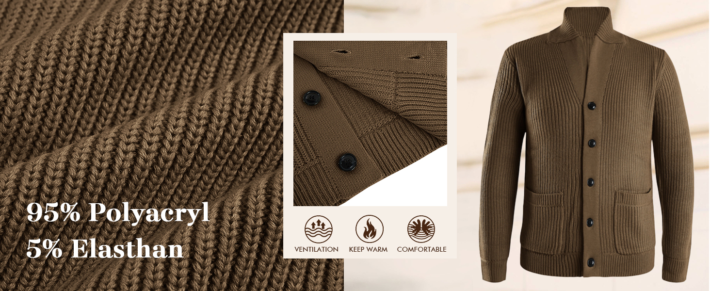 Чоловічий кардиган Runcati з грубого в'язання, великий розмір XL, з коміром-шарфом, на ґудзиках, стильний, чорний