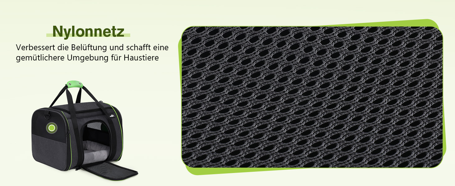 Транспортна переноска для котів Pecute, переноска-ліжко для тварин, складана переноска-сумка для котів та собак, переноска для собак з регульованим плечовим ременем, XL (45 x 35 x 32 см), темно-сірий + зелений (з подушкою)