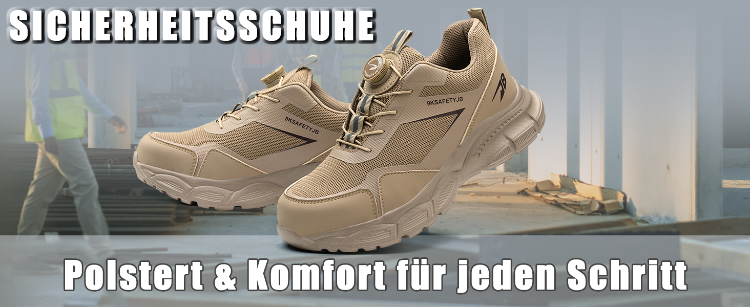 Робочі черевики для чоловіків та жінок. Легкі, дихаючі, з металевим підноском. Чоловічі та жіночі робочі черевики для промисловості, 44 EU, хакі