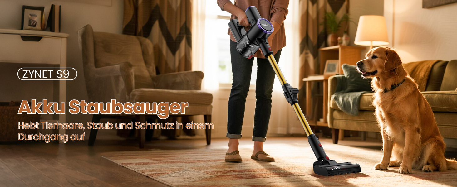 Бездротовий акумуляторний пилосос S9 з гнучким гофрованим всмоктувачем, 45000Pa/500W/45хв, станція зарядки, самостійна підставка, підходить для шерсті тварин, килимів, твердих поверхонь.