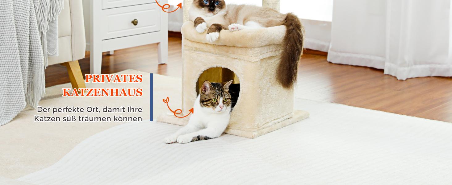 PAWZ Road Дерев'яний комплекс для котів з когтеточкою, багатоярусний, бежевий