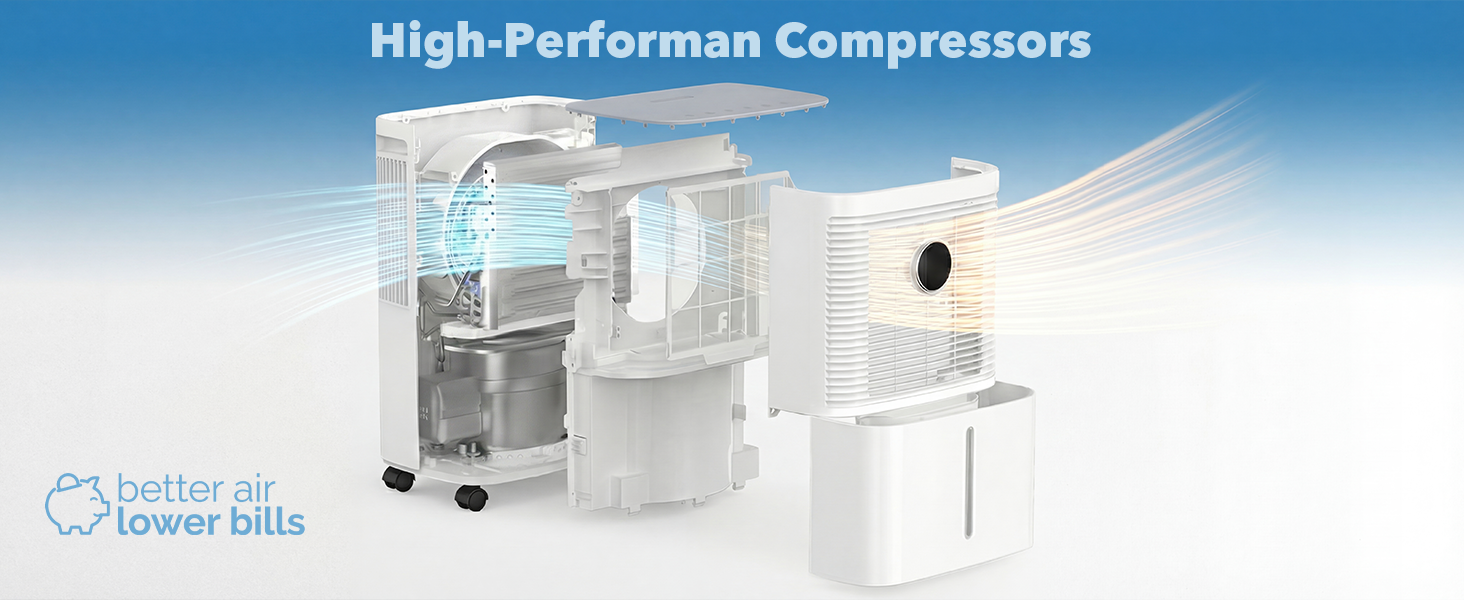 Електричний осушувач повітря 16л/24г з цифровим дисплеєм, таймером та безперервною подачею, для дому/підвалу