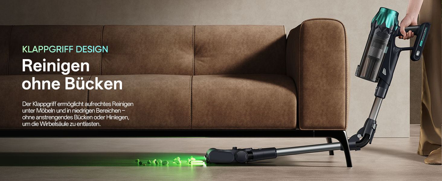 Бездротовий пилосос Vexilar V15Max з функцією миття підлоги, 60KPa/600W/60хв, гнучкий шланг, док-станція, GreenEye, насадка для твердих підлог та шерсті тварин, об'єм 1,5л, для килимів та шерсті тварин, колір: блакитний