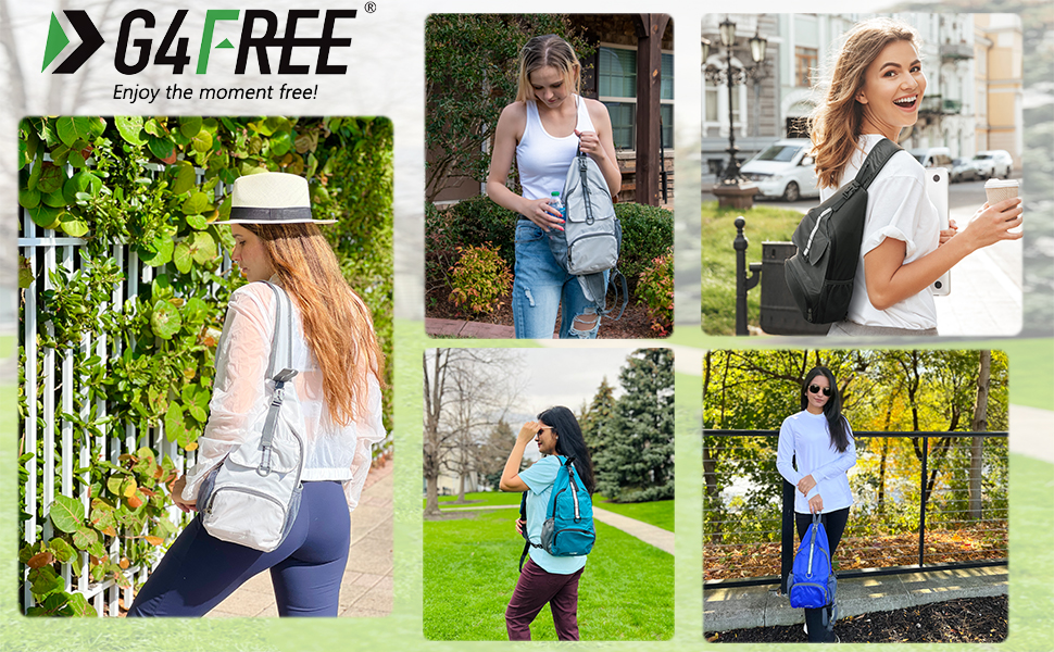 Сумка через плече G4Free Brusttasche - Складна нагрудна сумка, поясна сумка для подорожей, хайкінгу, велоспорту, бігу, альпінізму (блакитно-зелений)