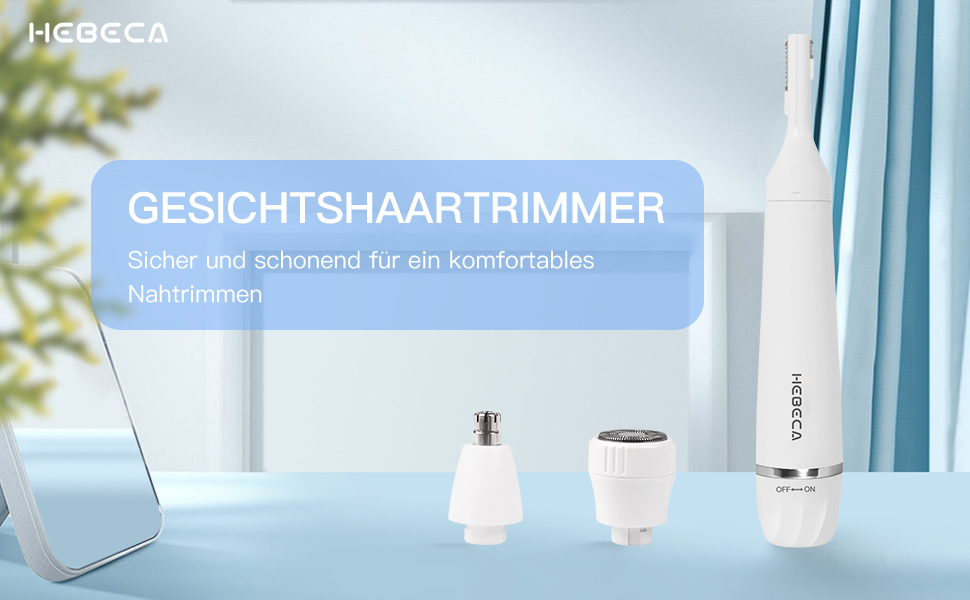 Електричний триммер для волосся на обличчі 3-в-1 для жінок. Триммер для брів, обличчя, тіла. Бездротовий, водонепроникний. Білий