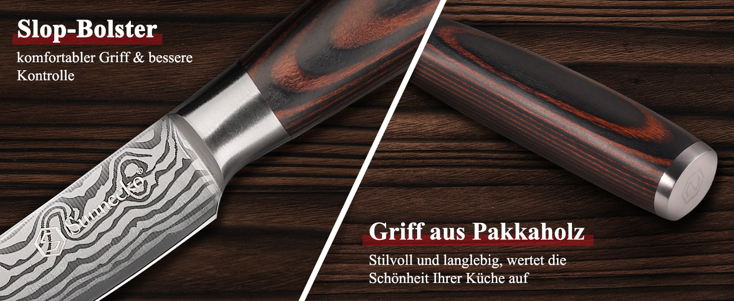 Ніж Sunnecko 9см для овочів та фруктів: універсальний кухонний ніж зі зручною ручкою з нержавіючої сталі