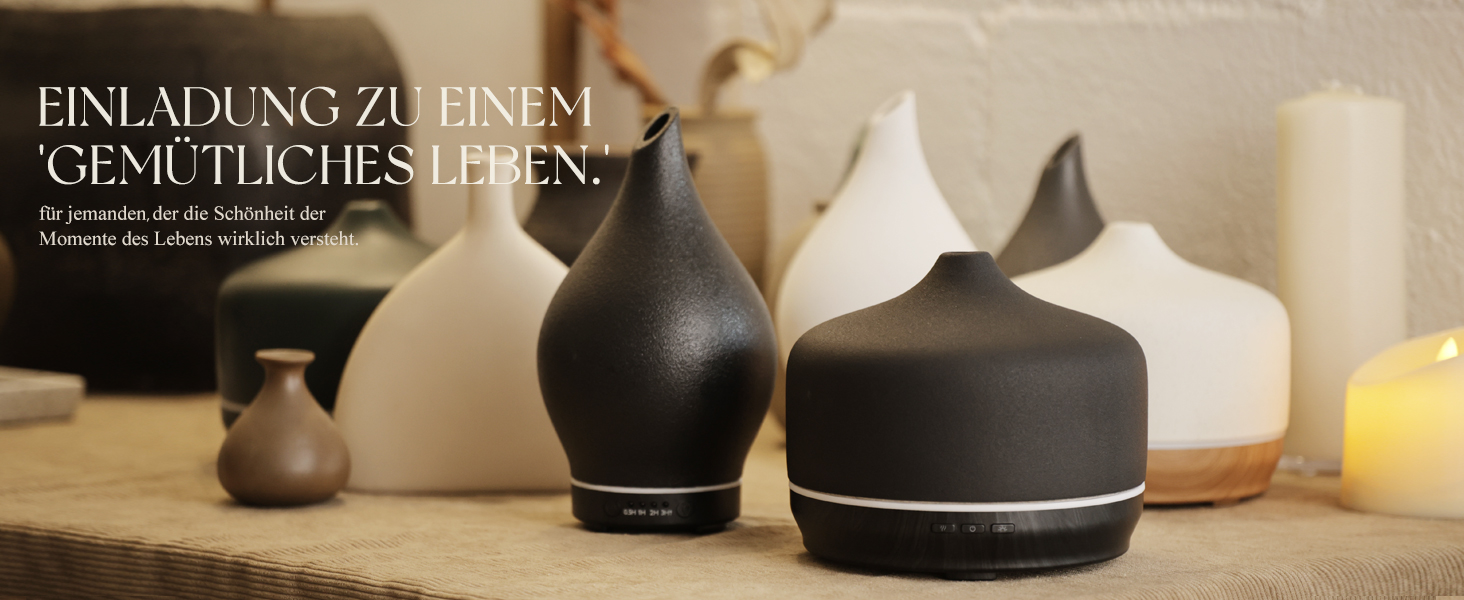 Аромадифузор Porseme 500 мл, скляний, ультразвуковий, з LED-підсвіткою, для ефірних олій, тихий, Rosegold (F22-500ml Black Ceramic Giant)