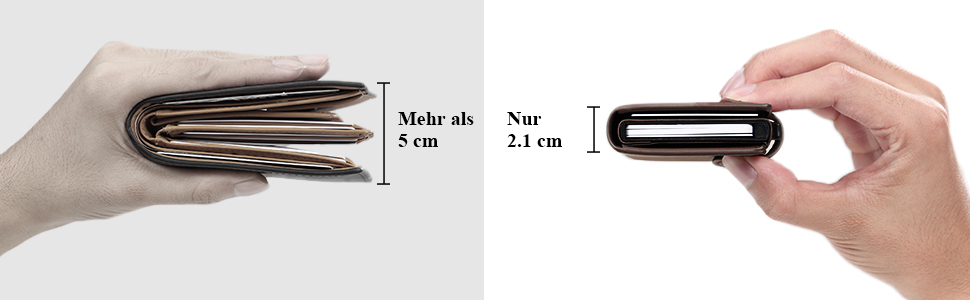 Тонкий гаманець TENBST з відділом для дрібниці, RFID захистом, з екошкіри, для чоловіків, автоматичний висувний картхолдер, коричневий, класичний