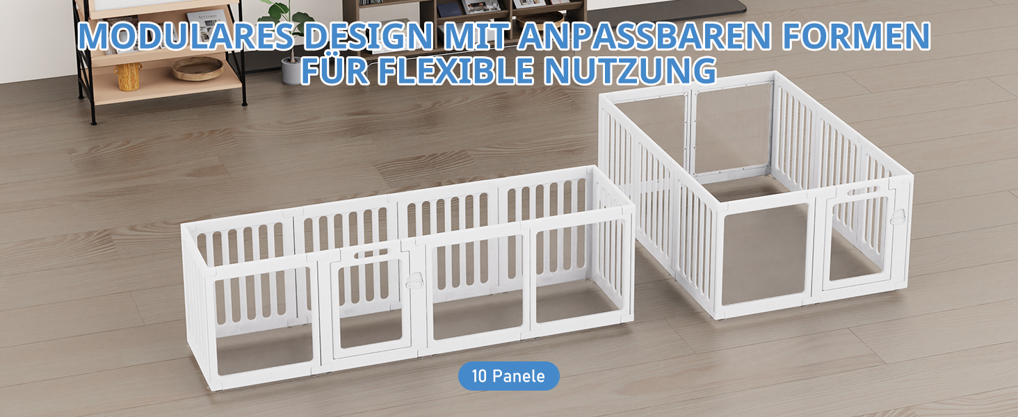 Акриловий вольєр для цуценят Indoor 60 см, прозорий вольєр для цуценят, вольєр для домашніх тварин з пластику для маленьких собак, легко збирається та чиститься, 14 панелей (200L x 150B x 60H см)