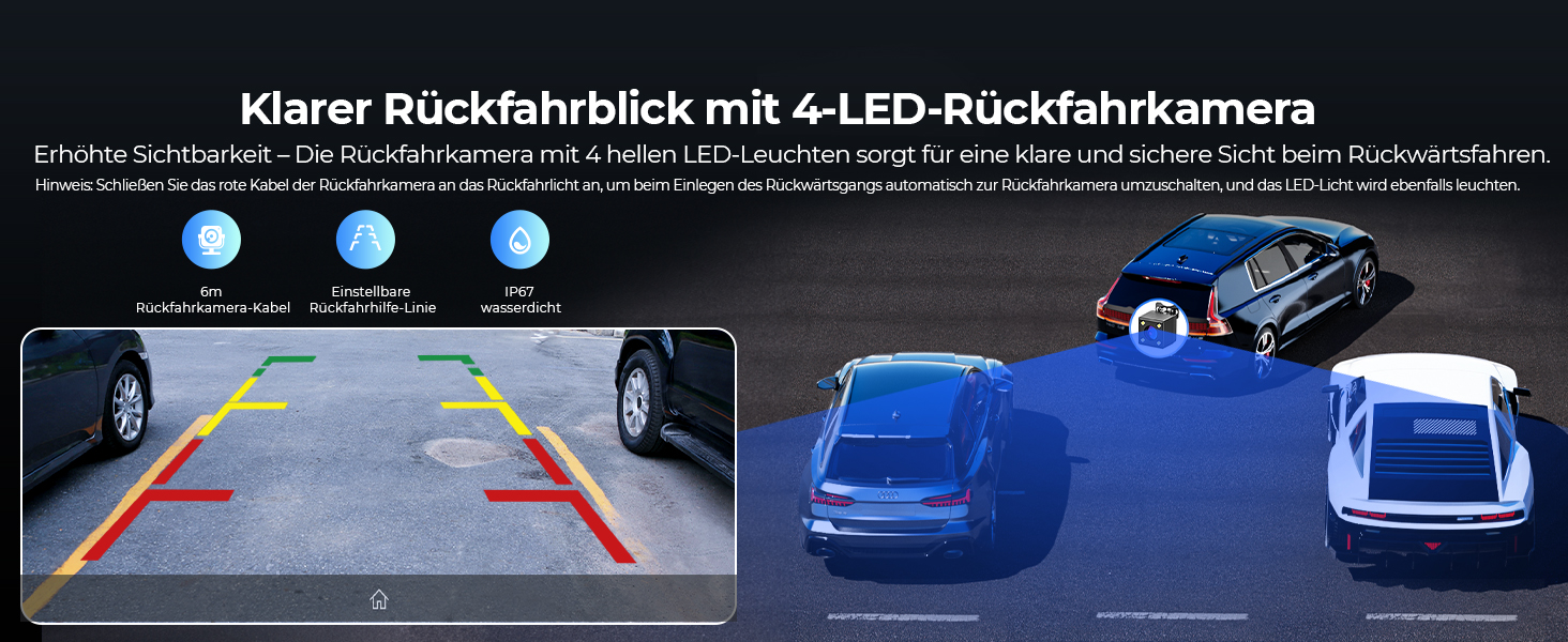 Krunia 8.1'' Бездротовий портативний CarPlay-екран 60FPS для Apple CarPlay та Android Auto з OTA-оновленнями, камерою заднього виду, Mirror Link, Bluetooth, голосовим керуванням та GPS-навігацією