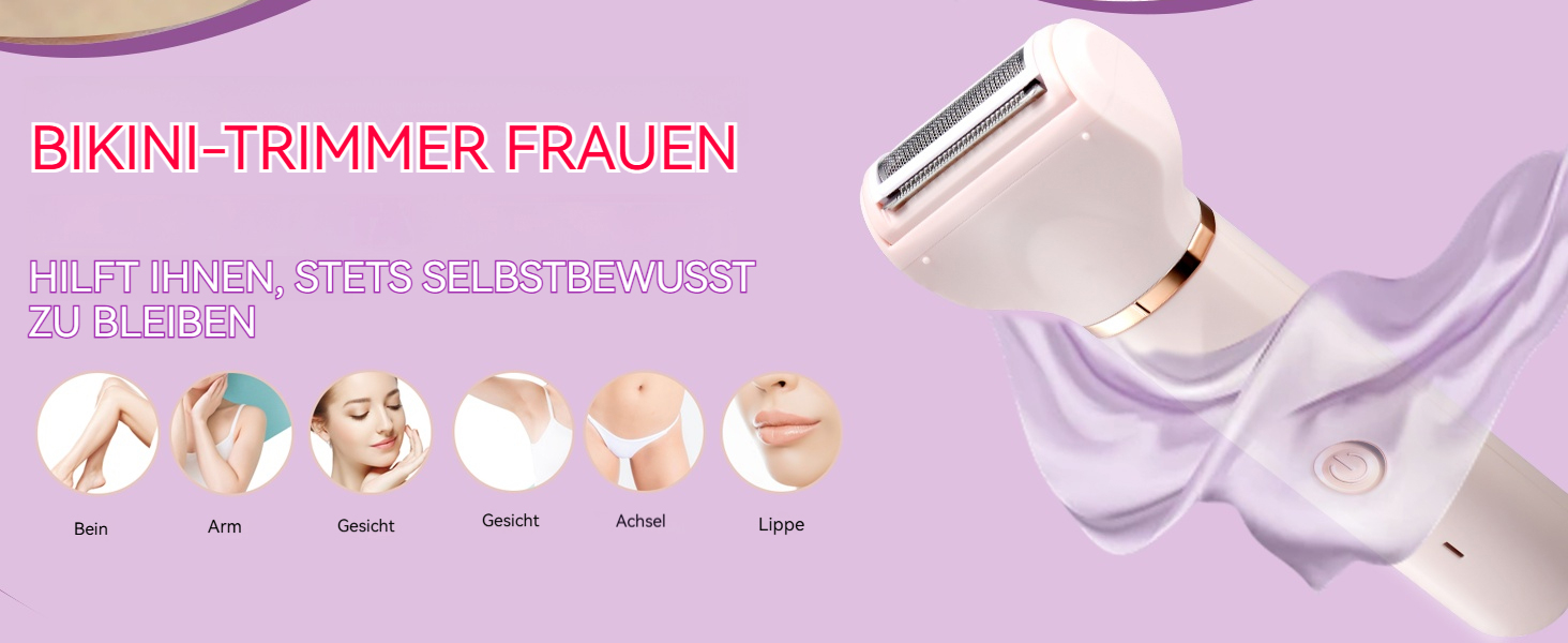 Електричний жіночий триммер для інтимної зони, бездротовий, вологостійкий, червоний