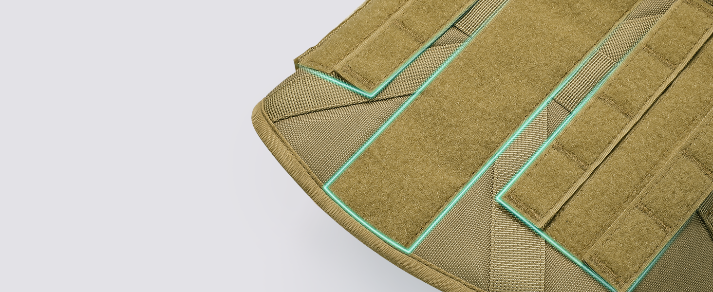 Шлейка для собак Rabbitgoo для великих собак без натягу, тактична нагрудна шлейка з MOLLE, металеві пряжки, дихаюча, військова, регульована, з підкладкою, L (1 шт., коричнева)