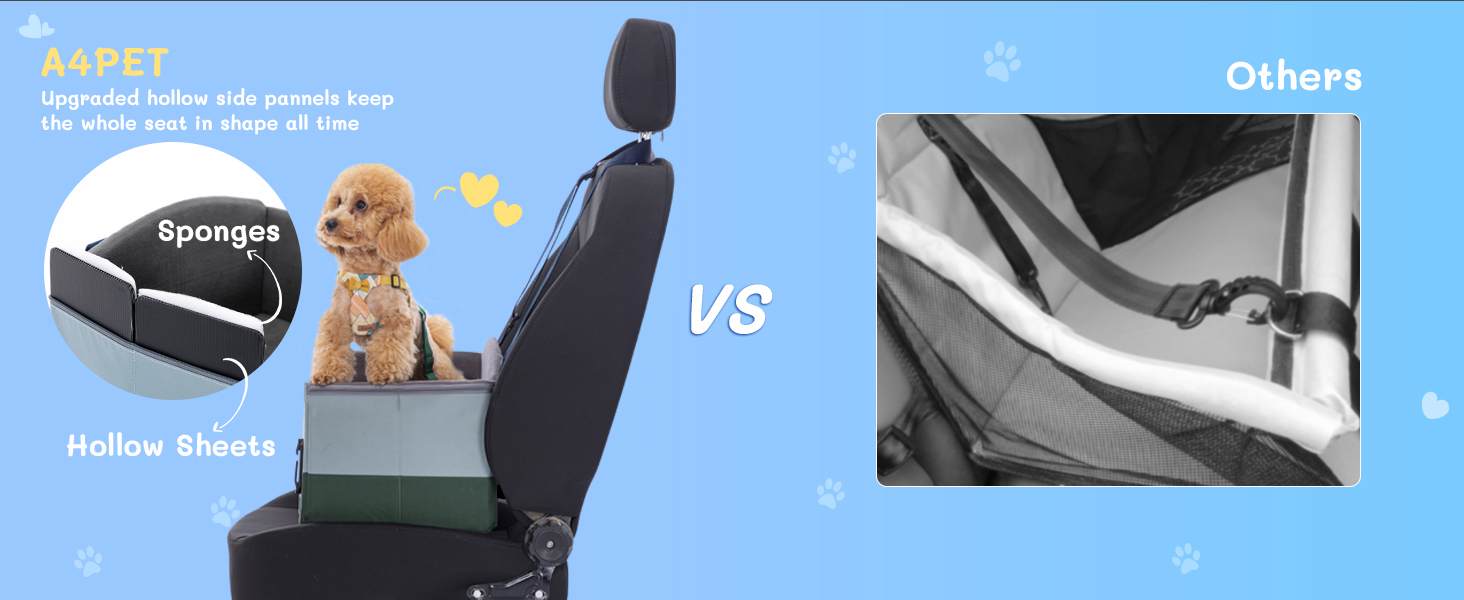 Автокрісло для собак, автокрісло для маленьких собак з ременями безпеки, підвищення для собак, складане, зелене