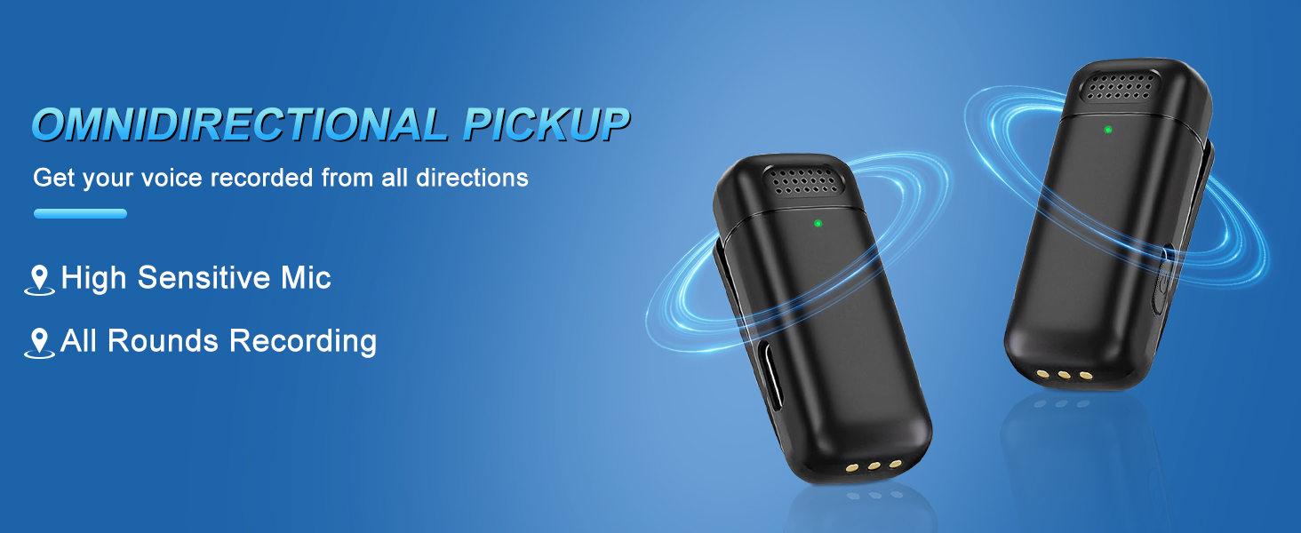 Камерний мікрофон бездротовий для iPhone/Android/Laptop, Mini мікрофон, професійний Dual USB-C, для відеозапису, стрімінгу, Vlog, YouTube, TikTok