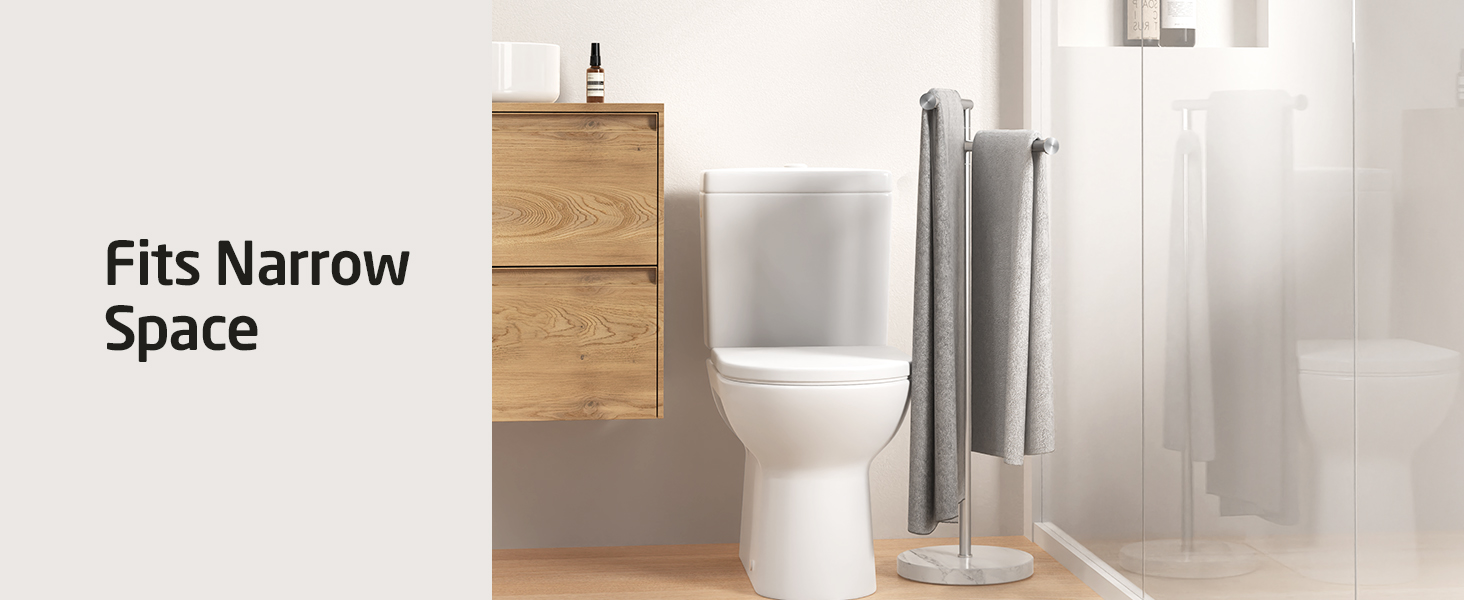 Підставка для рушників KES Gold, підлого типу, з нержавіючої сталі 18/8, з мамарморовою основою, BTH219-BZ, щітка, золота (2-х ярусна)