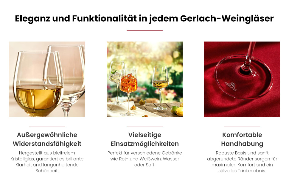 Набір келихів для шампанського та шампанського Gerlach 1760 (6 шт, 200 мл) - скляні келихи для вина, сумісності з посудомийною машиною, сучасний дизайн