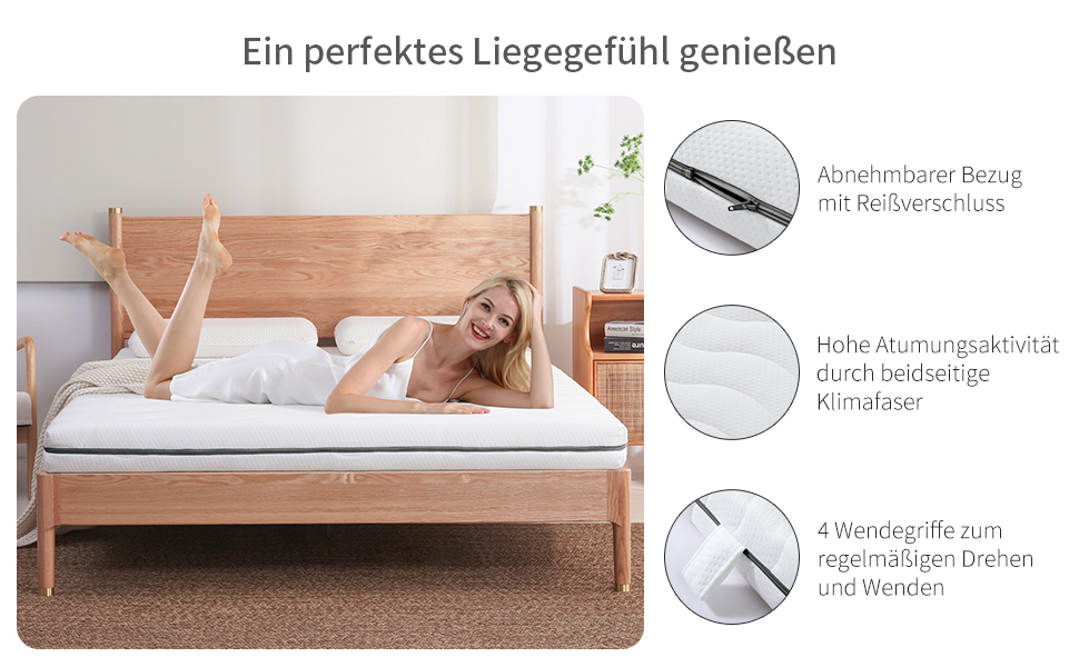 Ортопедичний матрац ESSENCE SLEEP 90x200 см, H3, 14 см, європейський, сертифікований Öko-Tex