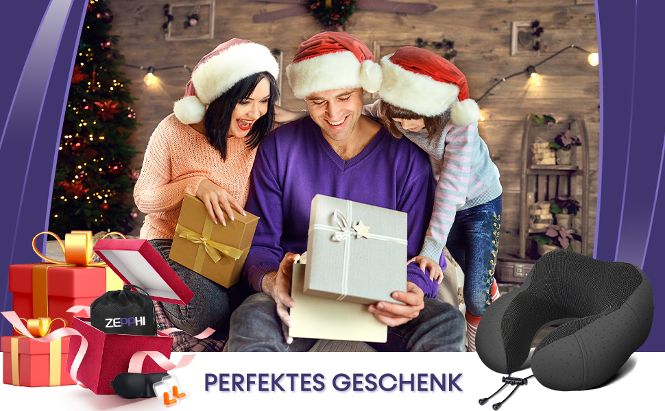 Подушка для шиї у літак - туристична подушка з Memory Foam - зручна подушка-воротник з м'яким дихаючим чохлом - ідеальна для подорожей, офісу, авто, кемпінгу, сну (Чорний)