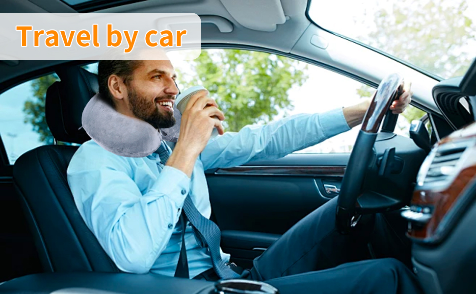 Подушка для шиї, 100% Memory Foam, U-подібна форма, сіра. Для подорожей, авто, дому, офісу.