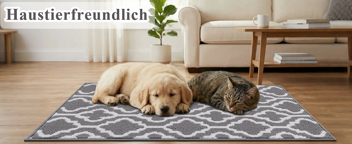 Килимок вхідний SHACOS 90x150 см протибрудний та протиковзкий, вологостійкий килим для дому, передпокою, тераси та саду, сірий