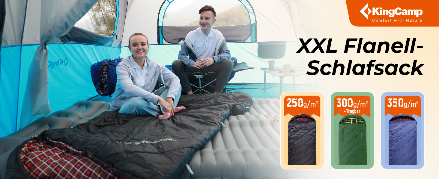 KingCamp XXL 3-Season Sleeping Bag - Oversized Adult Sleeping Bag for Camping, Backpacking, Hiking, and Travel - Lightweight Indoor/Outdoor (#Classic Olive)