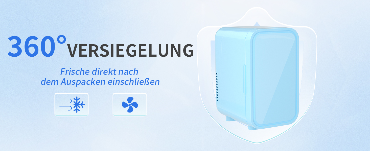 YASHE Mini Fridge - 6 Liter / 8 Can Portable Cooler - 220-240V AC/DC - Black - For Bedroom, Skincare, Drinks, Office, Dorm & Car