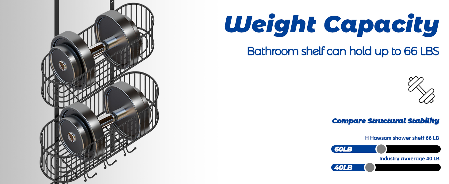 Настінна поличка для душу AIGOCITY без свердління, чорна, для скляних душових кабін, з 3 гачками, регульована висота, для шампуню та гелю для душу