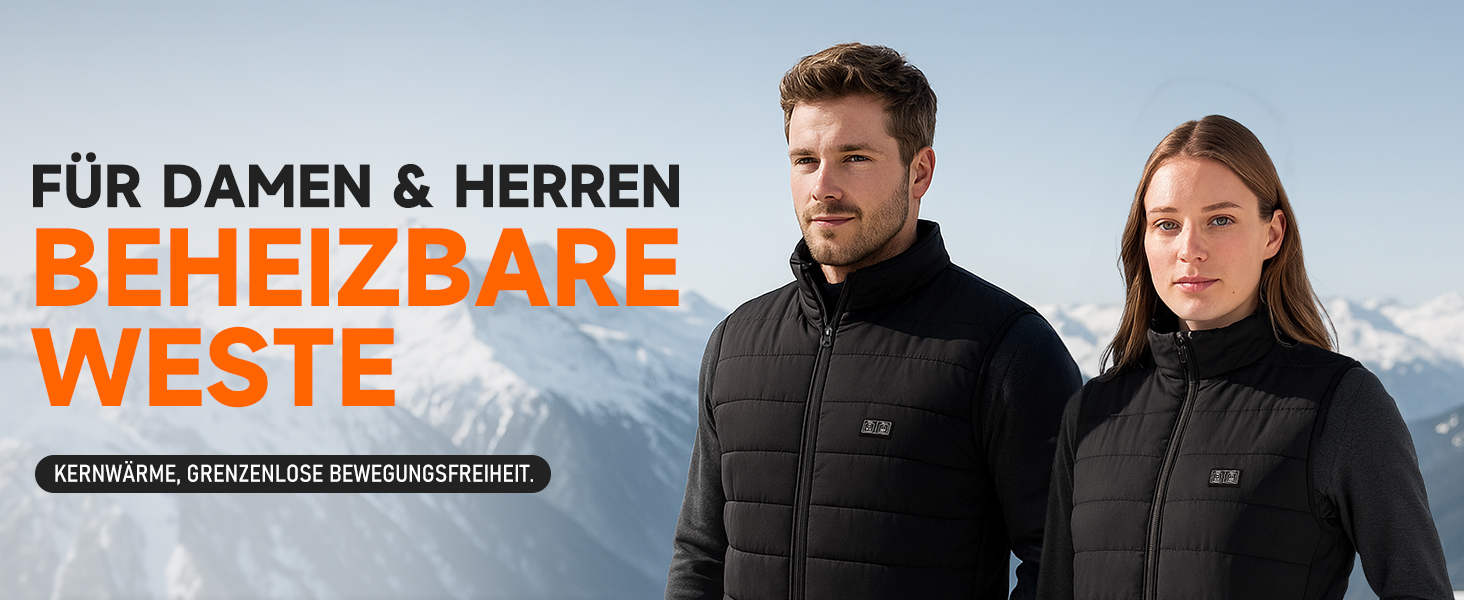 LABCOOL Тепла жилетка з підігрівом - чоловіча та жіноча жилетка з USB-підігрівом та акумулятором 10000mAh - 6-зонний підігрів з 3 рівнями температури - можна прати в пральній машині, чорний L