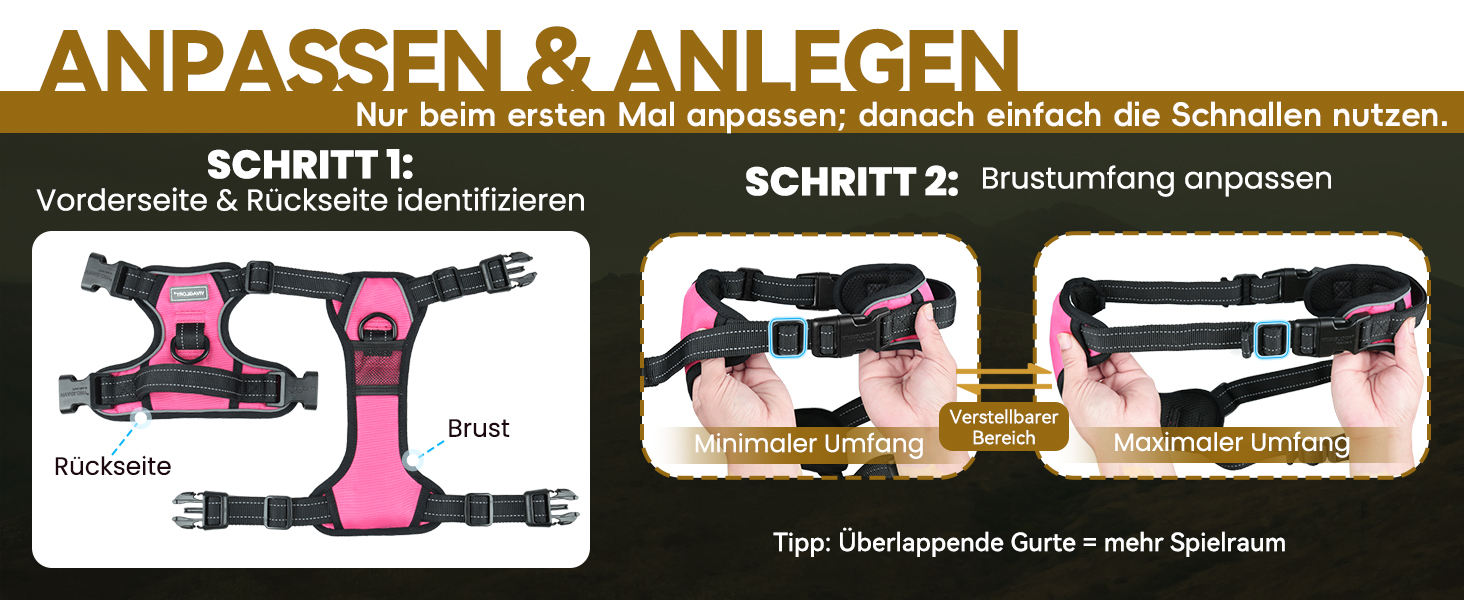 Шлейка для собак VIVAGLORY Easefit, анти-тяга, з ручкою, для тренувань та прогулянок, з м'якою підкладкою, не тягне, захист від вислизання, чорна, M (51-74 см обхват грудної клітки)