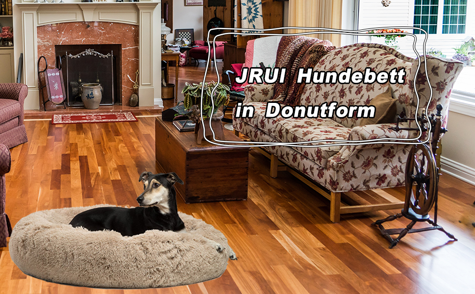 М'яке ліжко для собак, кругле килимок для котів, плюшеве ліжко для собак, килимок для котів, миється, плюш, зручне ліжко, подушка, ліжко-бублик для собак, кошик для собак, середніх та великих собак - сірий (50-120см), розмір 50 x 50 x 20 см, темно-сірий