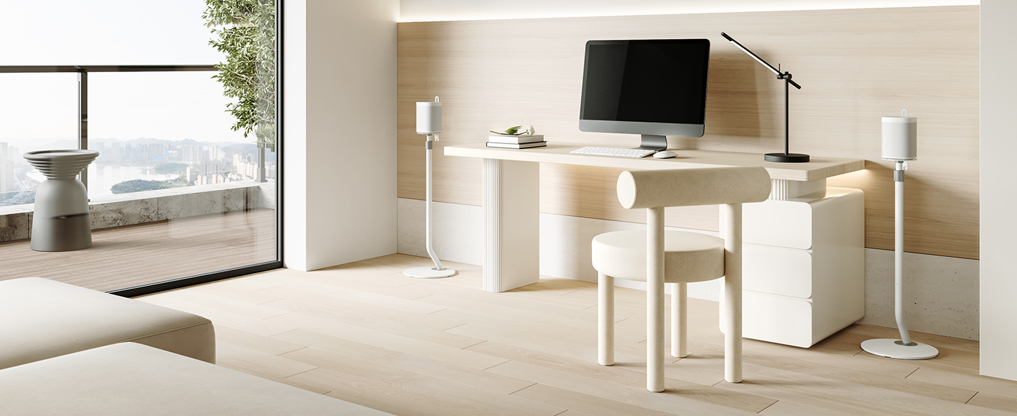 Підставка для колонок FITUEYES Design, металева, регульована по висоті, 2 шт, білий колір