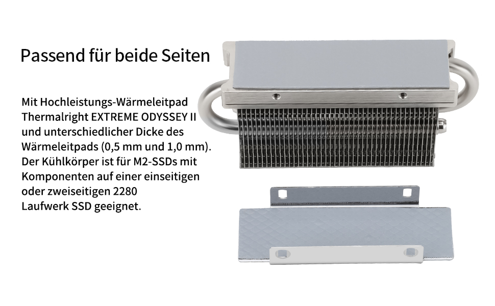 Охолоджувач SSD Thermalright HR10 2280: Радіатор з 2 мідними тепловими трубами, з термопадом, для високої продуктивності