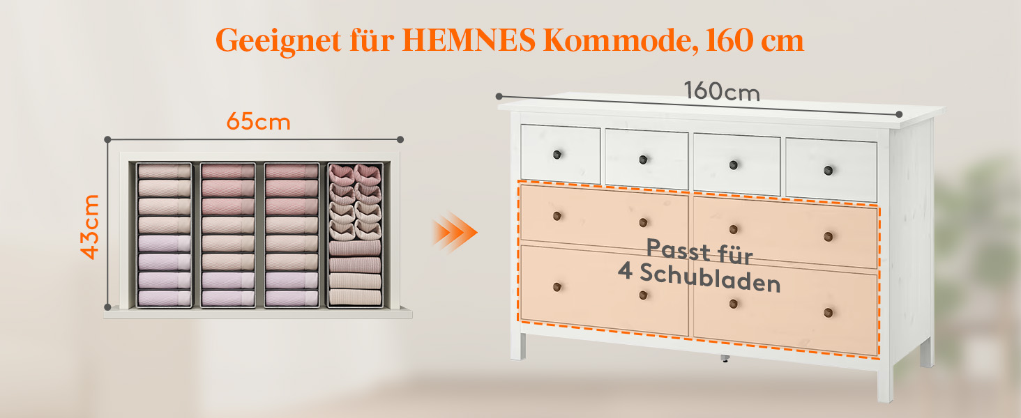 Набір органайзерів Lifewit для комода HEMNES, 10 шт. – органайзери для пелюшкового столика, шафи, білизни, дитячого одягу, шкарпеток, бюстгальтерів, спідньої білизни, 12 шт. для HEMNES 160 см