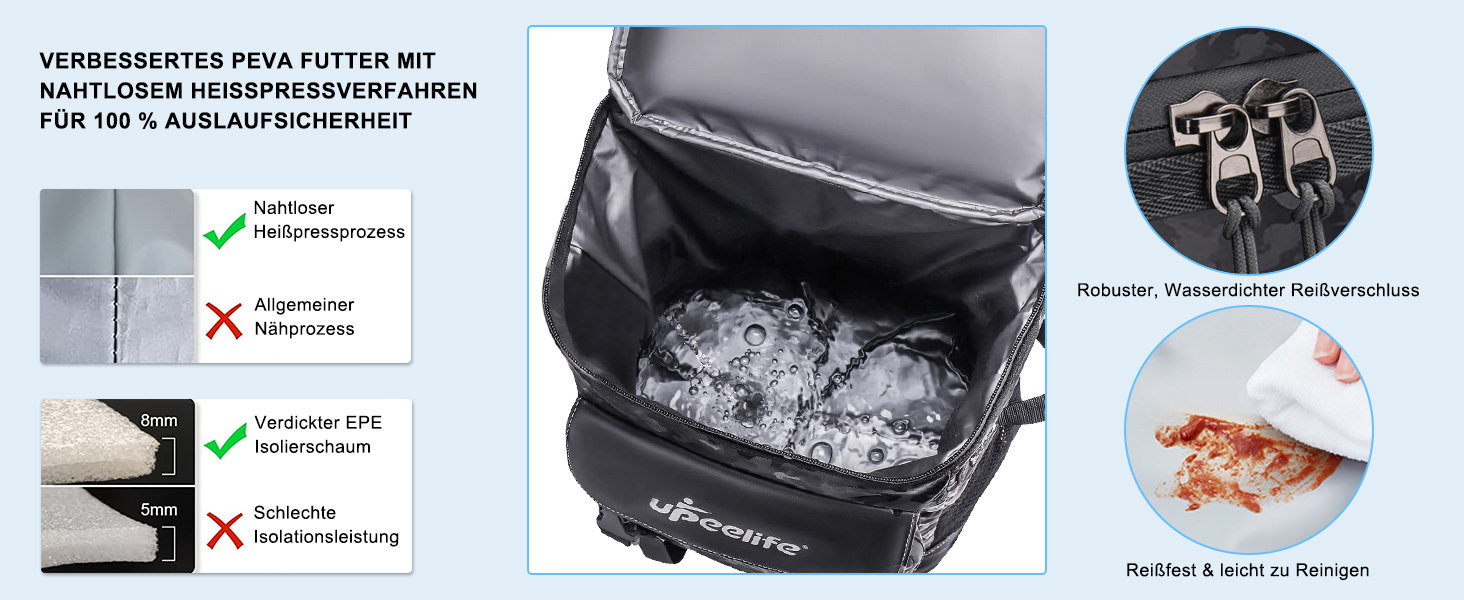 Рюкзак-холодильник Upeelife 30L з підкладкою для пікніка, чорний камуфляж, для кемпінгу та пікніків