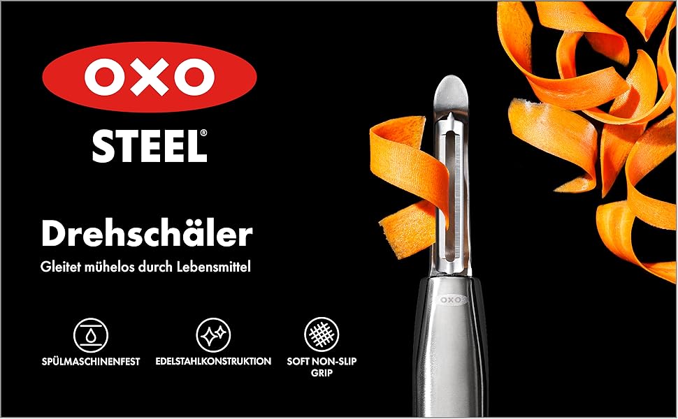 Овочечистка OXO Steel з нержавіючої сталі, поворотна