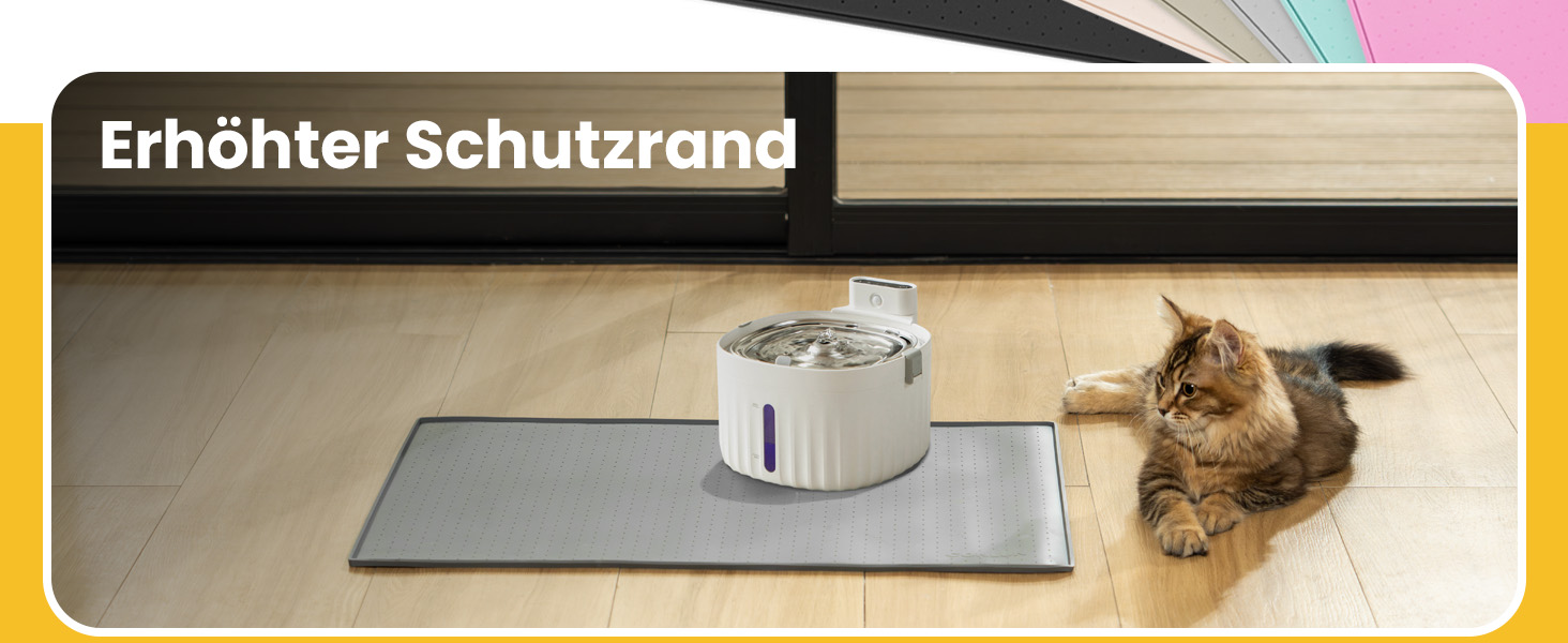 Килимок для годування собак та котів Conlun, нековзний, 100% водонепроникний, з піднятим бортиком, для запобігання розливу, придатний для миття в посудомийній машині (Taupe, 60 x 40 см)