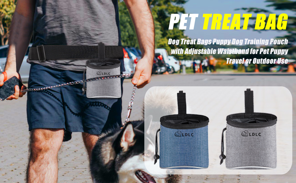 Сумка для ласощів Nuoshen для собак та цуценят, сірого кольору. Ідеальна для тренувань, прогулянок та подорожей.