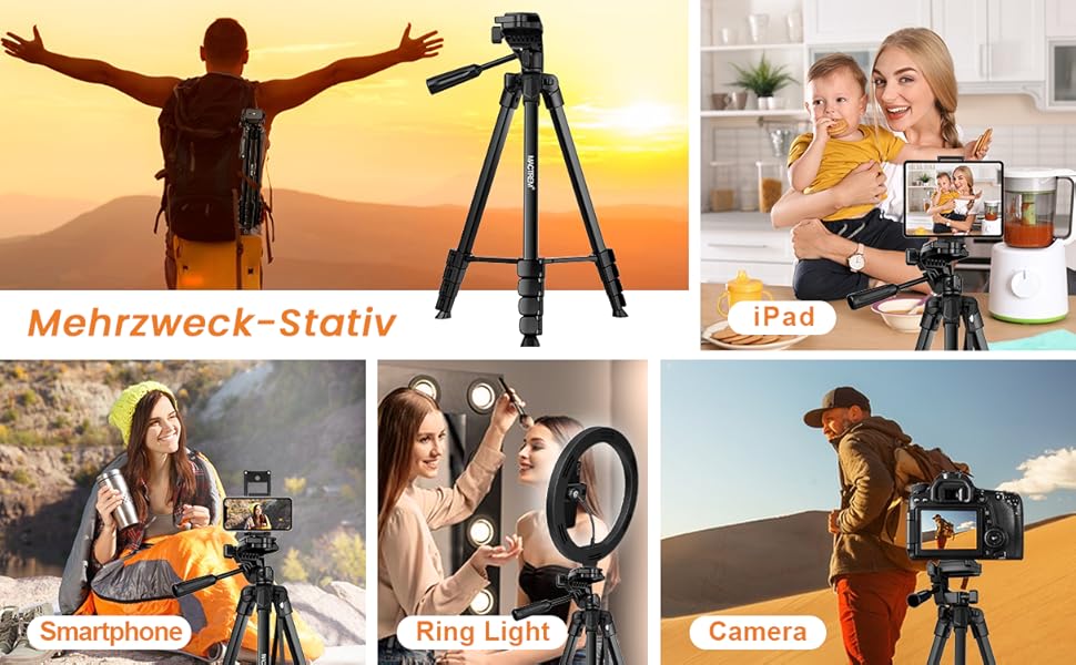 Штатив для камери та смартфона Handy Upgrade 172 см з тримачем та пультом, легкий, чорний