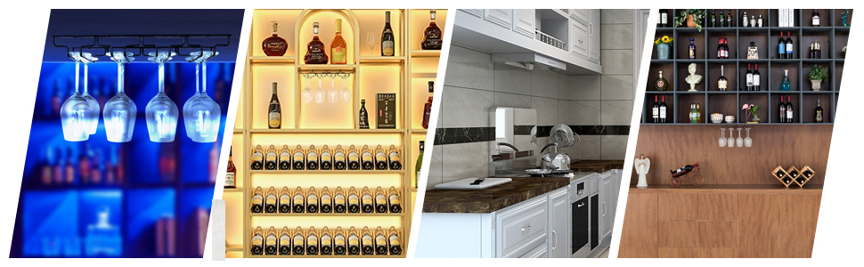 Підвісний органайзер для келихів Uten - металева стійка для 8-12 келихів, чорний, для бару, кухні, кафе