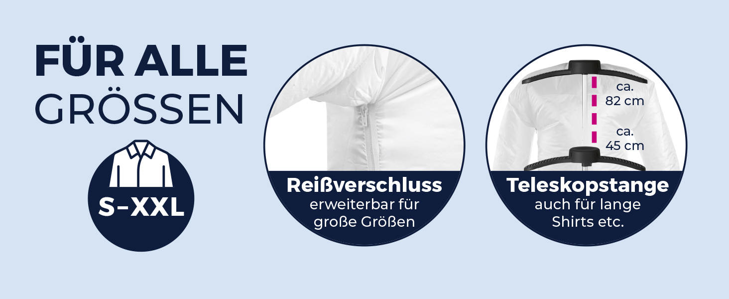 CLEANmaxx автоматичний випрямляч сорочок PRO з насадкою для штанів | Замінює праску, відпарювач, steamer | Пристрій для прасування з манекеном для сорочок, блузок та штанів | Інноваційний та ефективний Pro з насадкою для штанів, чорний