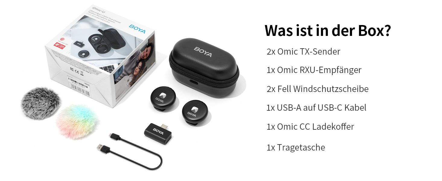 BOYA OMIC-U Бездротовий Lavalier Мікрофон USB-C для Android, iPhone, iPad, Vlog, Podcast - Plug & Play