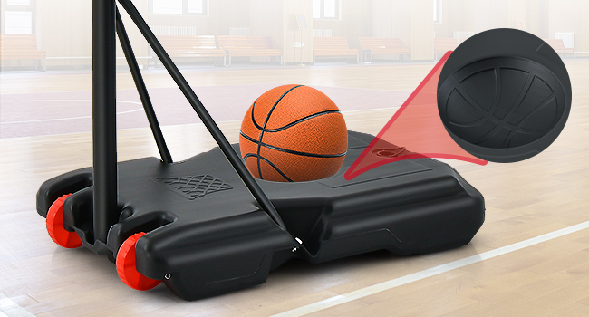 COSTWAY Adjustable Height Basketball Hoop System - Mobile Outdoor Basketball Stand with PC Backboard and Wheels (155-210cm)