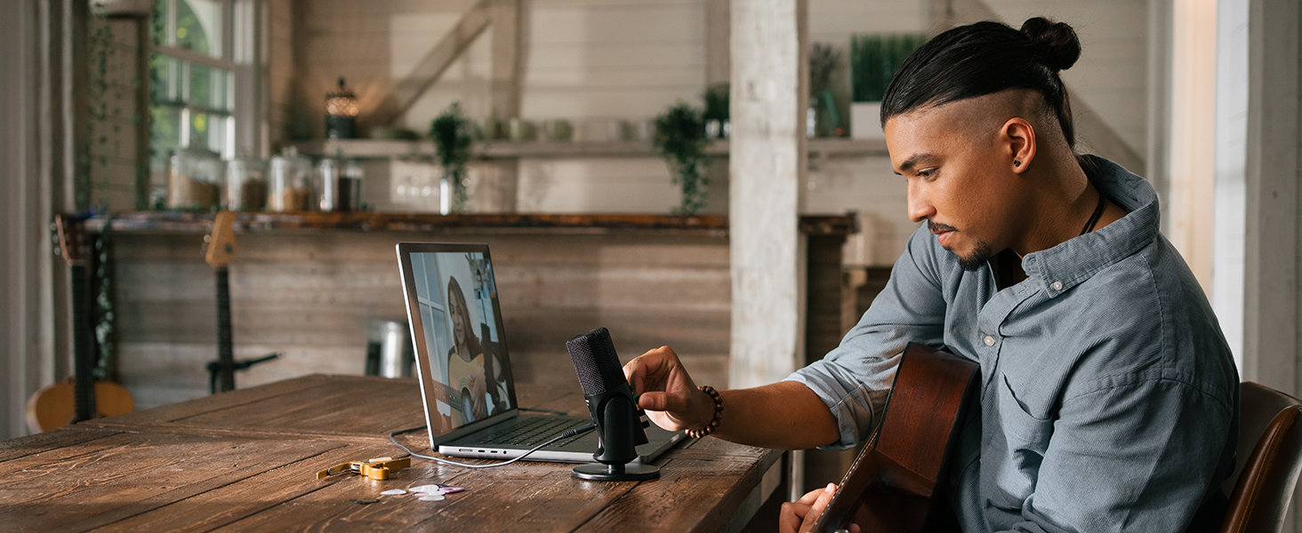 Sennheiser Profile USB мікрофон: конденсаторний мікрофон з USB-підключенням для подкастів та стрімінгу. В комплекті: стійка та кабель USB-C 1.2м. Чорний (700065)