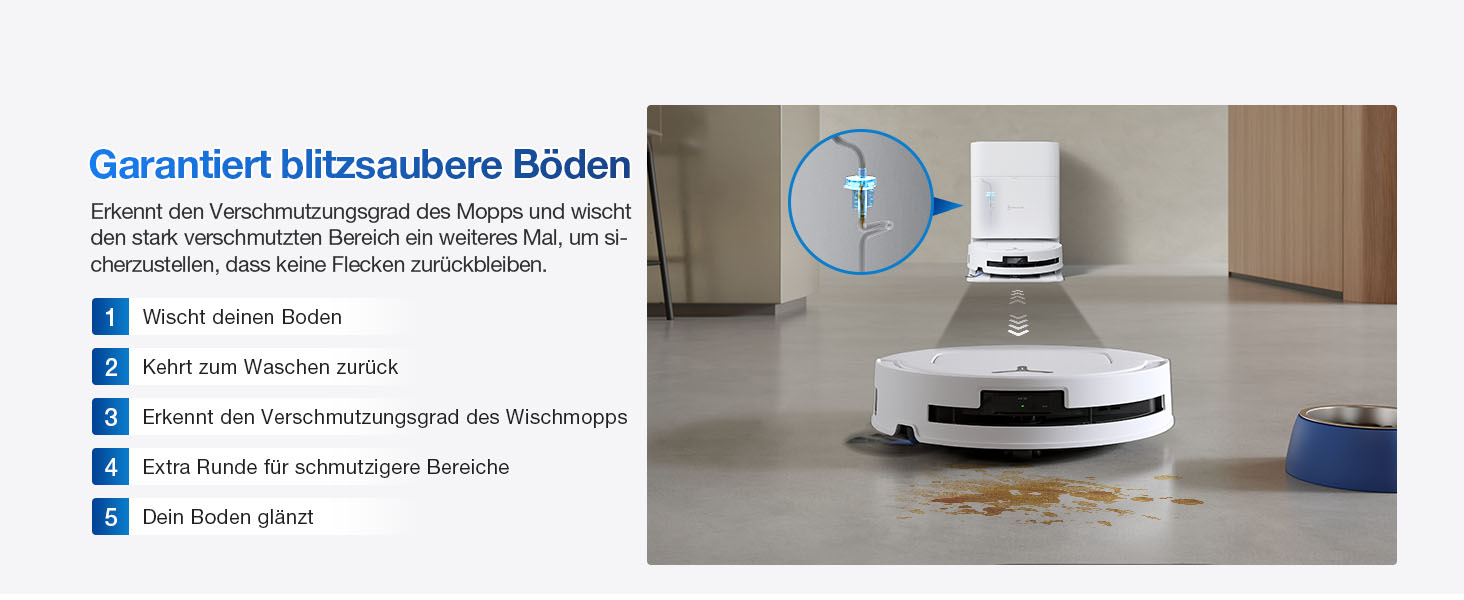 Робот-пилосос ECOVACS DEEBOT T80 Omni з функцією миття підлоги, 18000 Па, OZMO Roller, автоматичне миття мопів, ZeroTangle 3.0, миття гарячою водою (40-75°C), білий