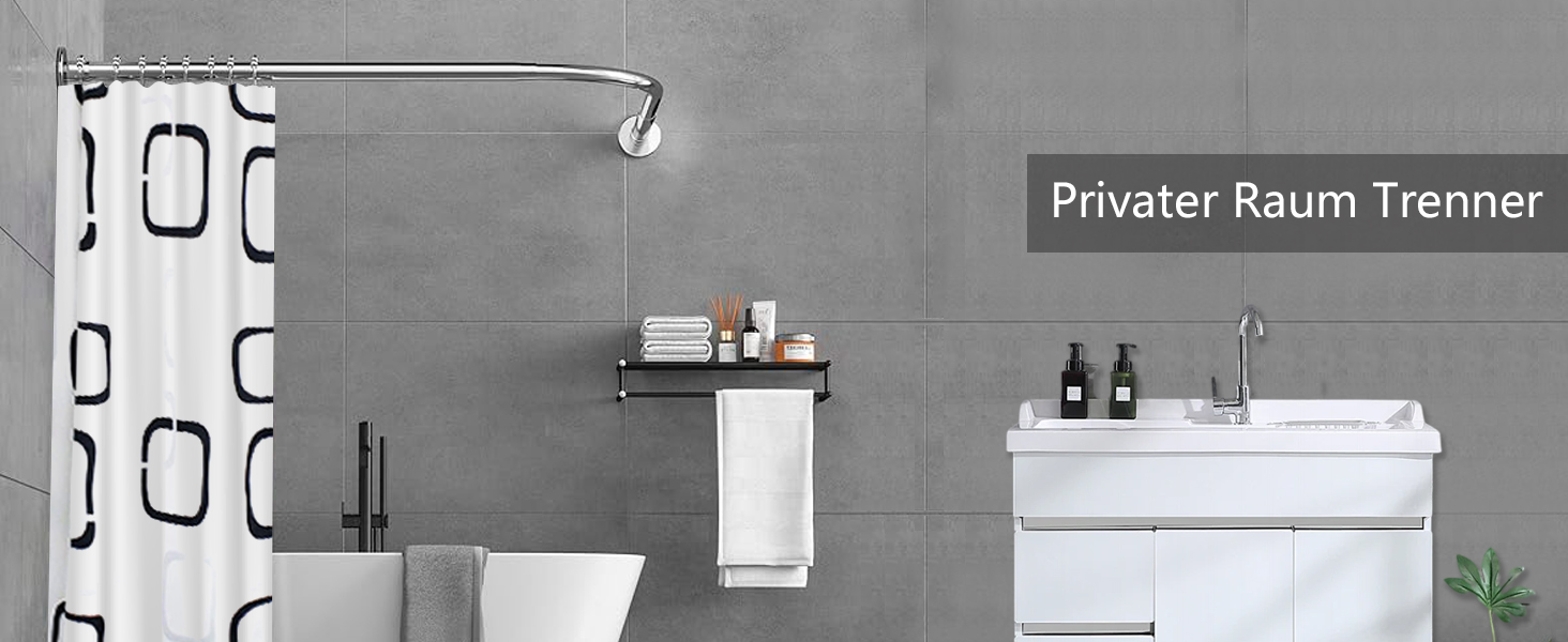 Штанга для душу U-подібної форми uyoyous, 85-120 см, не потребує свердління, з нержавіючої сталі 304, для ванної кімнати/душу