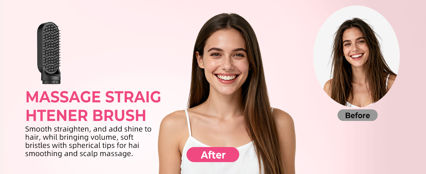 Набір для укладки волосся Pro Hairstyler 6 в 1: фен-щітка, плойка, іонізація, 1000W, чорний