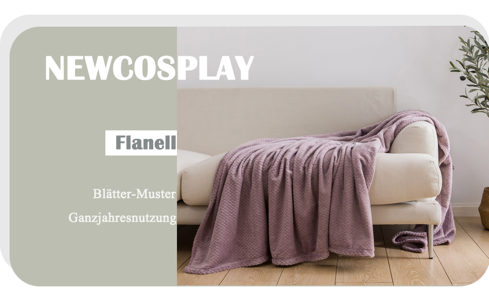 Плед NEWCOSPLAY з візерунком колосків пшениці, 130x150 см / 150x200 см, м'який, теплий, для дивана, фіолетовий