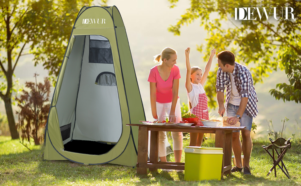 Camping Privacy Tent with Shower - Pop Up Changing Room & Toilet Shelter - UV 50+ Protection - Portable Outdoor WC Tent for Camping & Beach - Includes Carry Bag
