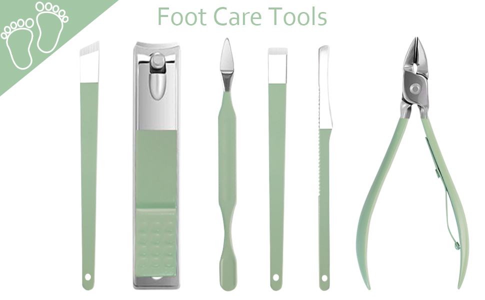 Набір для манікюру та педикюру 16 предметів: професійний набір для підстригання нігтів, чоловічий/жіночий (зелений)