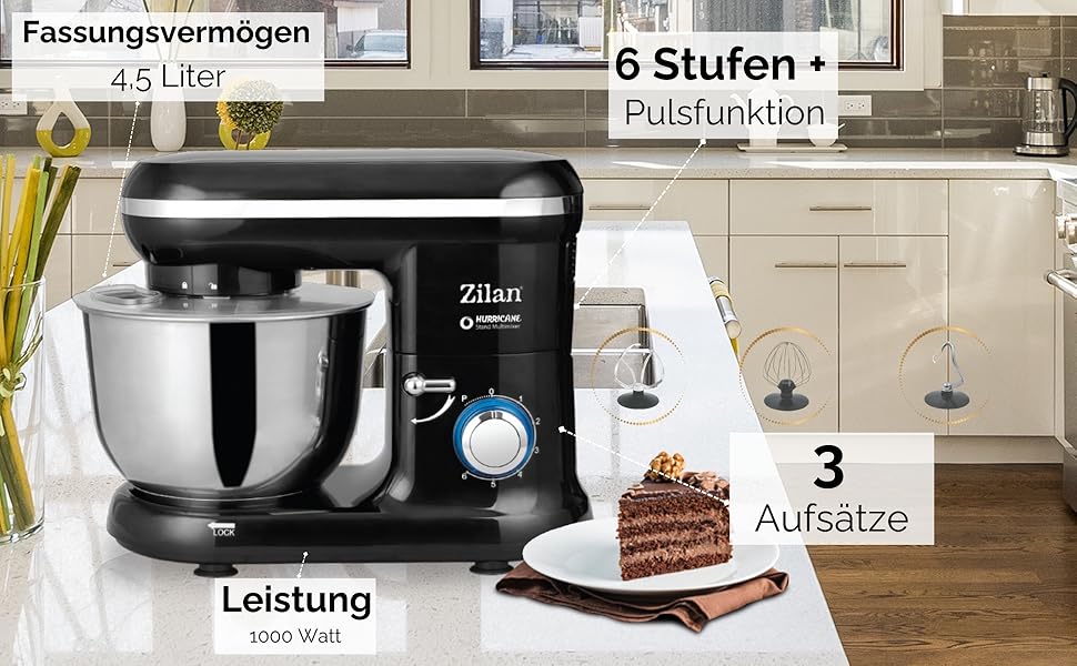 Електрична кухонна машина: міксер, тістоміс, планетарний міксер 4.5 л з пульсатором